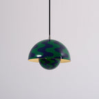 Flowerpot Pendant Light, Dual-Dome Aluminum Shade, Hardwired Ceiling Fixture