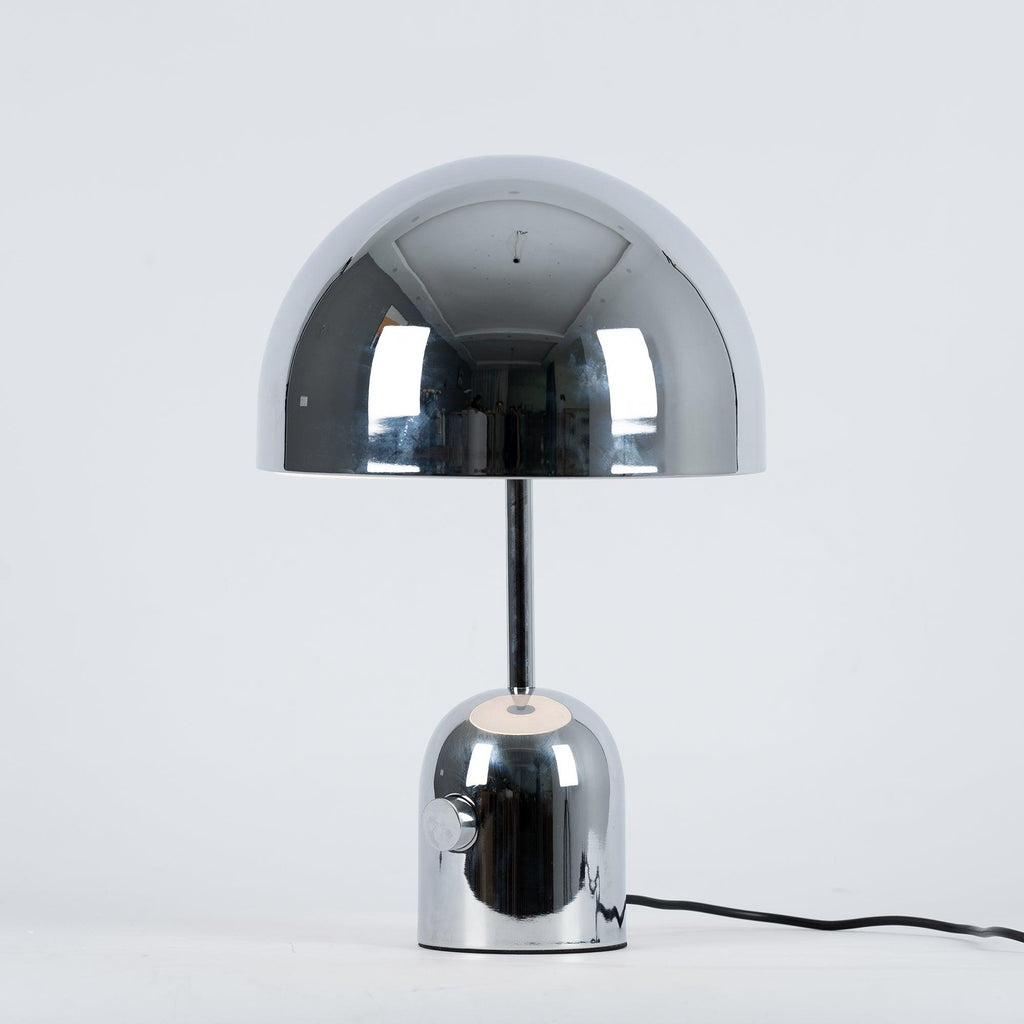 A plain product shot of this Clérachic table lamp in polished chrome against a soft grey backdrop.