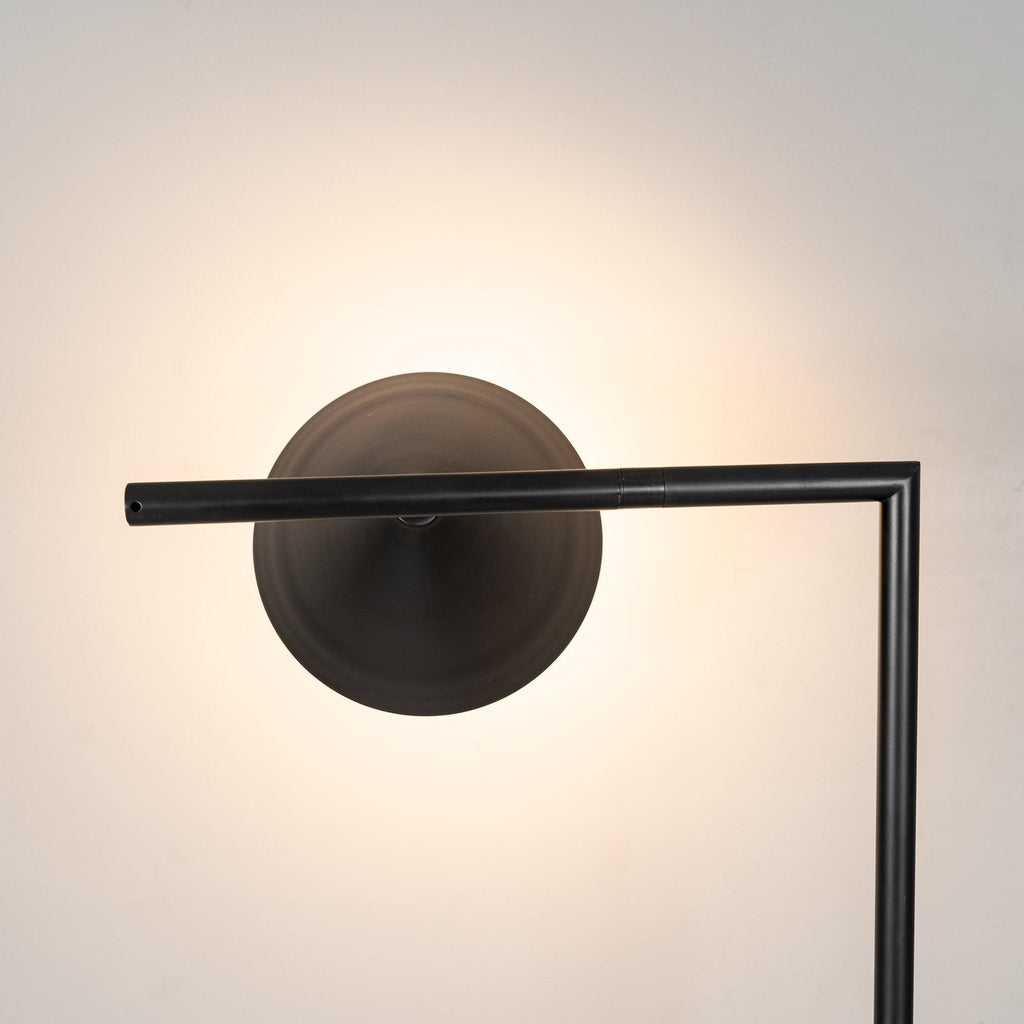Captain Flint Floor Lamp, Carrara Marble Base, Spinning Opal Cone, E26/E27