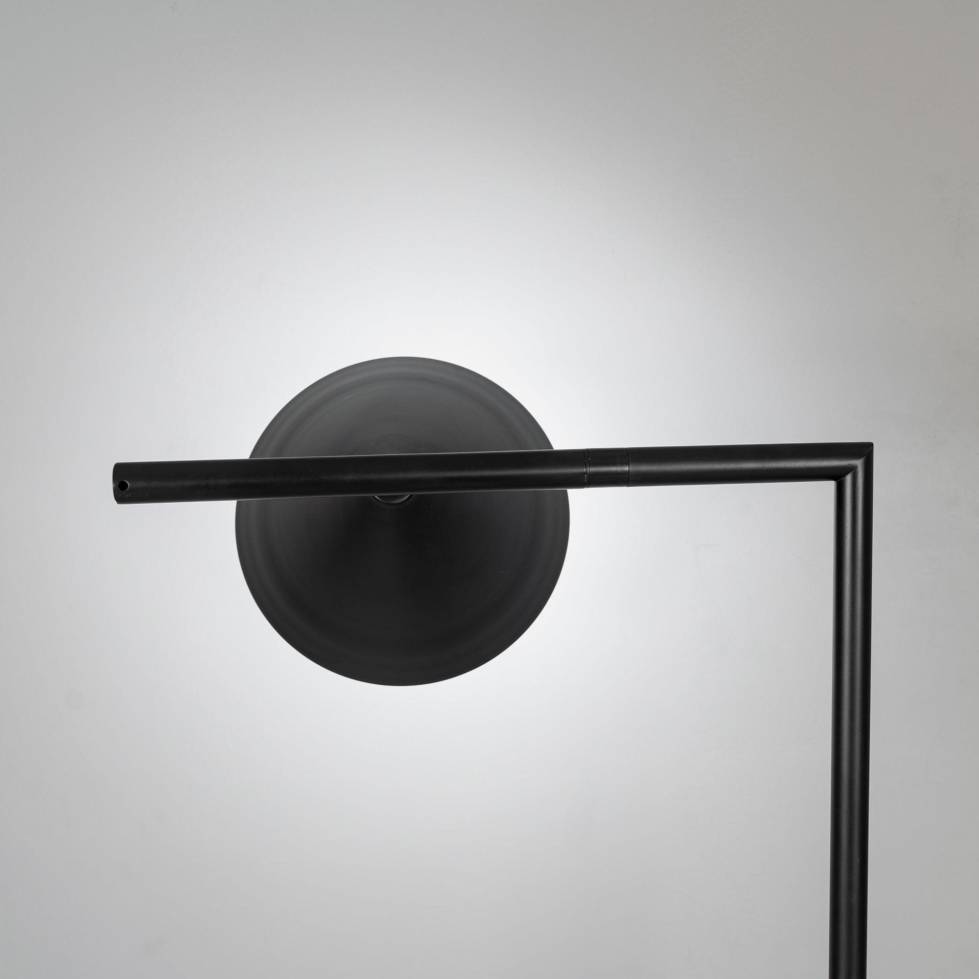 Captain Flint Floor Lamp, Carrara Marble Base, Spinning Opal Cone, E26/E27