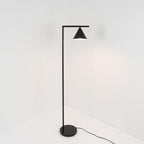 Captain Flint Floor Lamp, Carrara Marble Base, Spinning Opal Cone, E26/E27