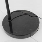 Captain Flint Floor Lamp, Carrara Marble Base, Spinning Opal Cone, E26/E27