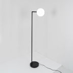 Captain Flint Floor Lamp, Carrara Marble Base, Spinning Opal Cone, E26/E27
