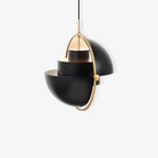 Multi-Lite pendant light in a chrome finish reflecting the surrounding room