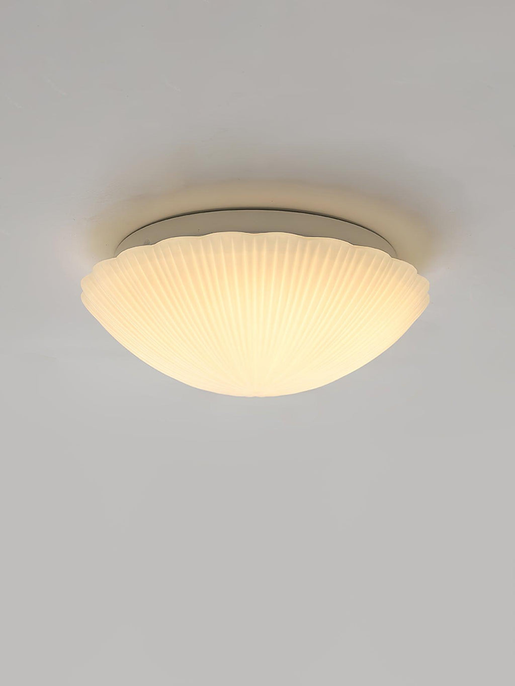 Front-on product view of this Clérachic ceiling light in white, unlit, on a plain grey backdrop.