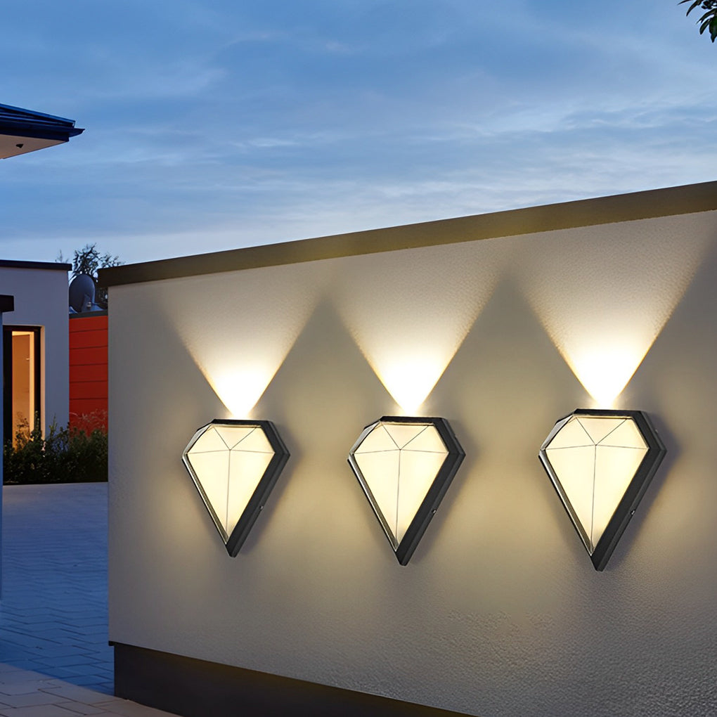 Geometrisk LED-væglampe, Timhea sort aluminium akryl væglampe