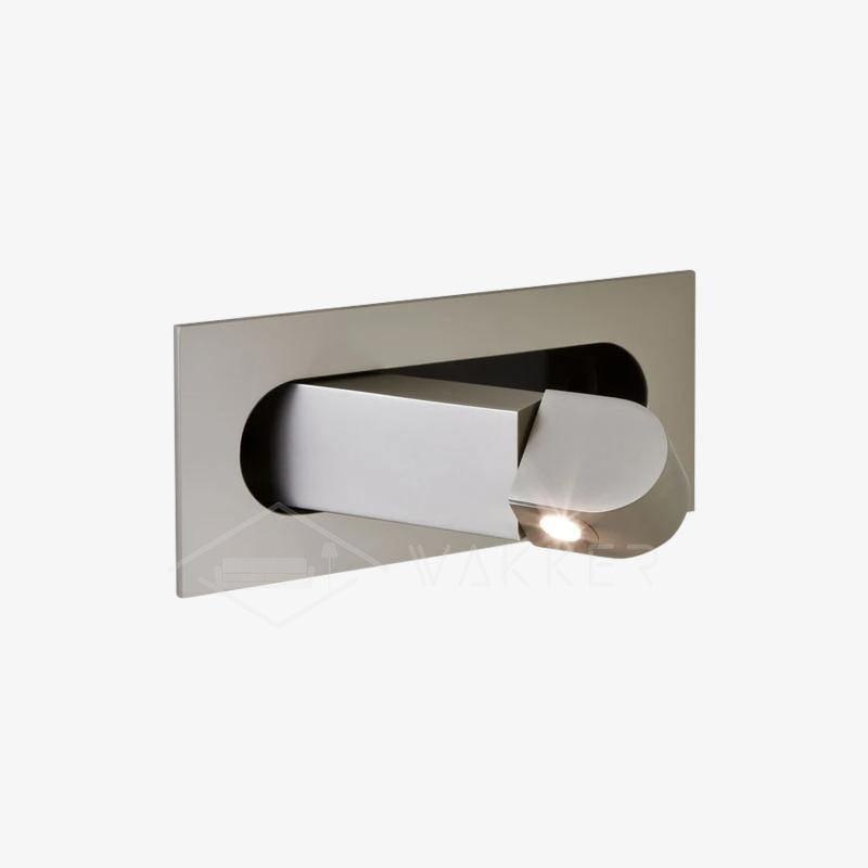 LED bedside reading light shown in matt black on a bedroom wall