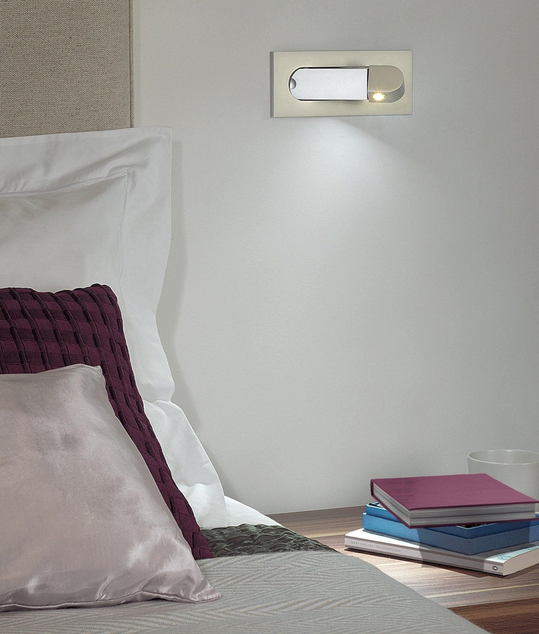 LED bedside reading light mounting plate detail