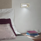 LED bedside reading light angled head detail