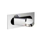 LED bedside reading light glowing warm white over an open book