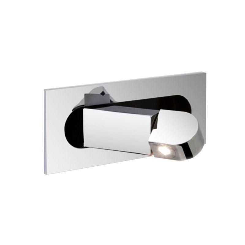 LED bedside reading light with hidden push switch, side profile detail