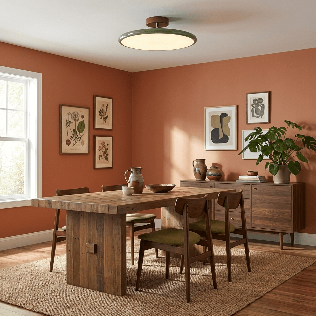 Adjustable swing-arm ceiling lamp with acrylic shade, detail view