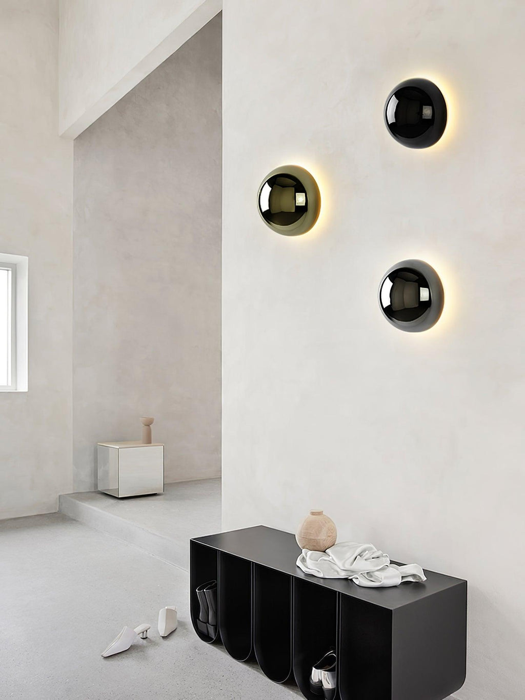 Aurum Sphere Væglampe, Spejlpoleret Metal, Integreret LED