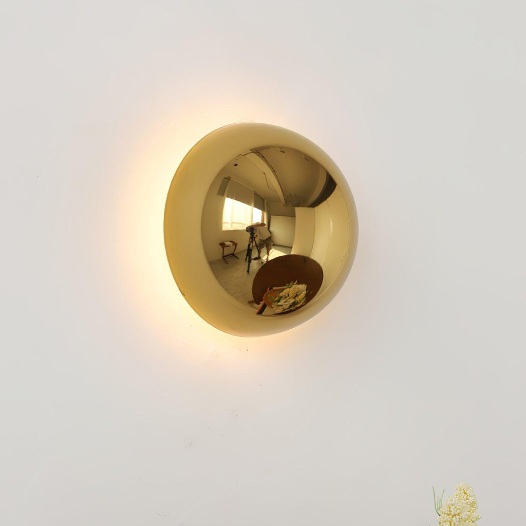 Aurum Sphere Væglampe, Spejlpoleret Metal, Integreret LED