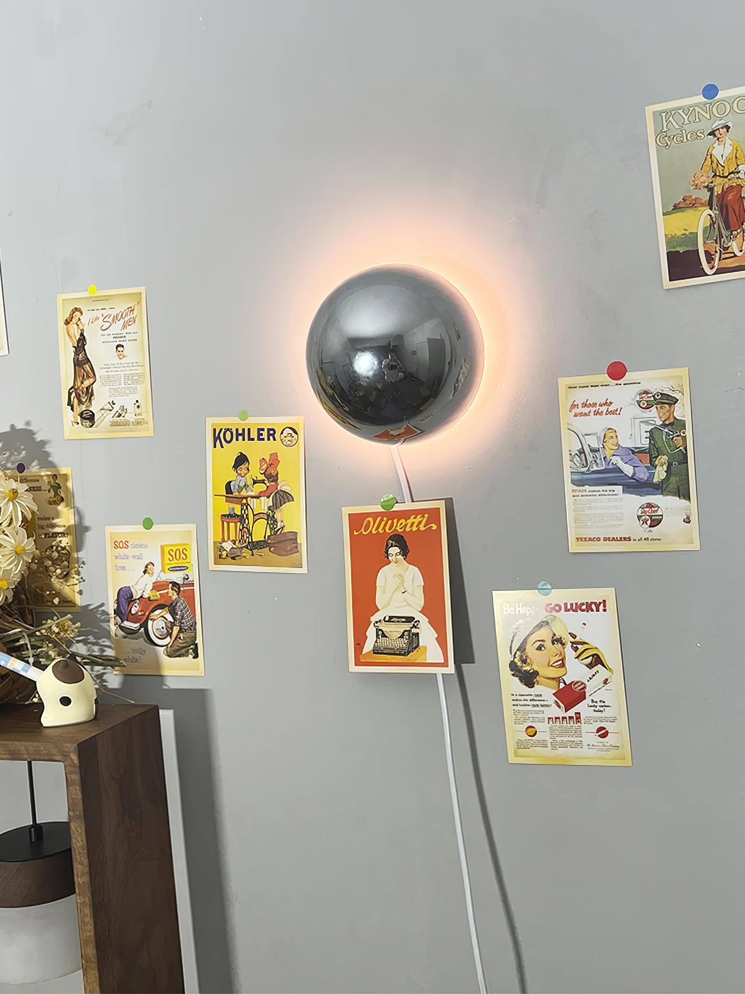 Aurum Sphere Væglampe, Spejlpoleret Metal, Integreret LED