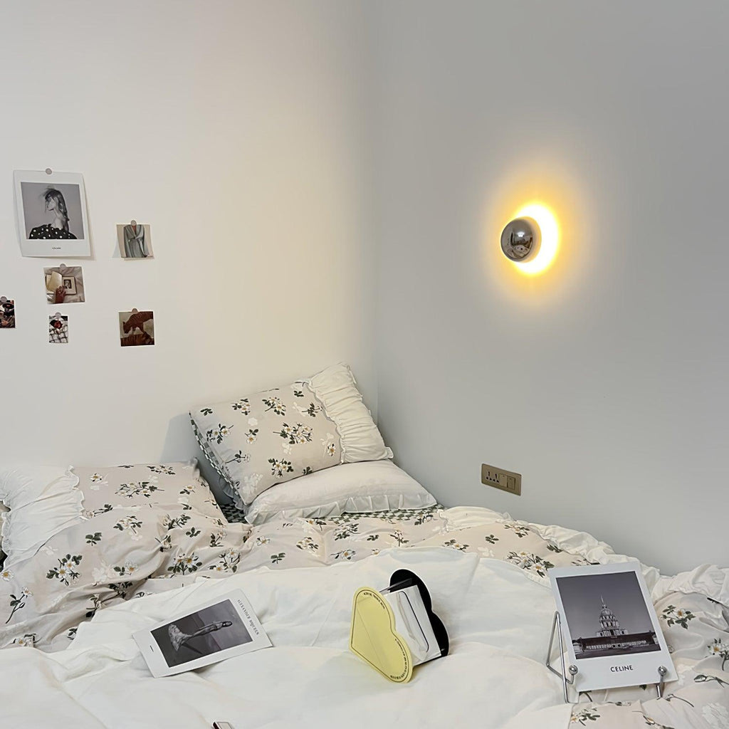 Aurum Sphere Væglampe, Spejlpoleret Metal, Integreret LED