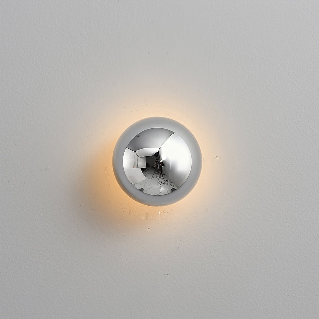 Aurum Sphere Væglampe, Spejlpoleret Metal, Integreret LED