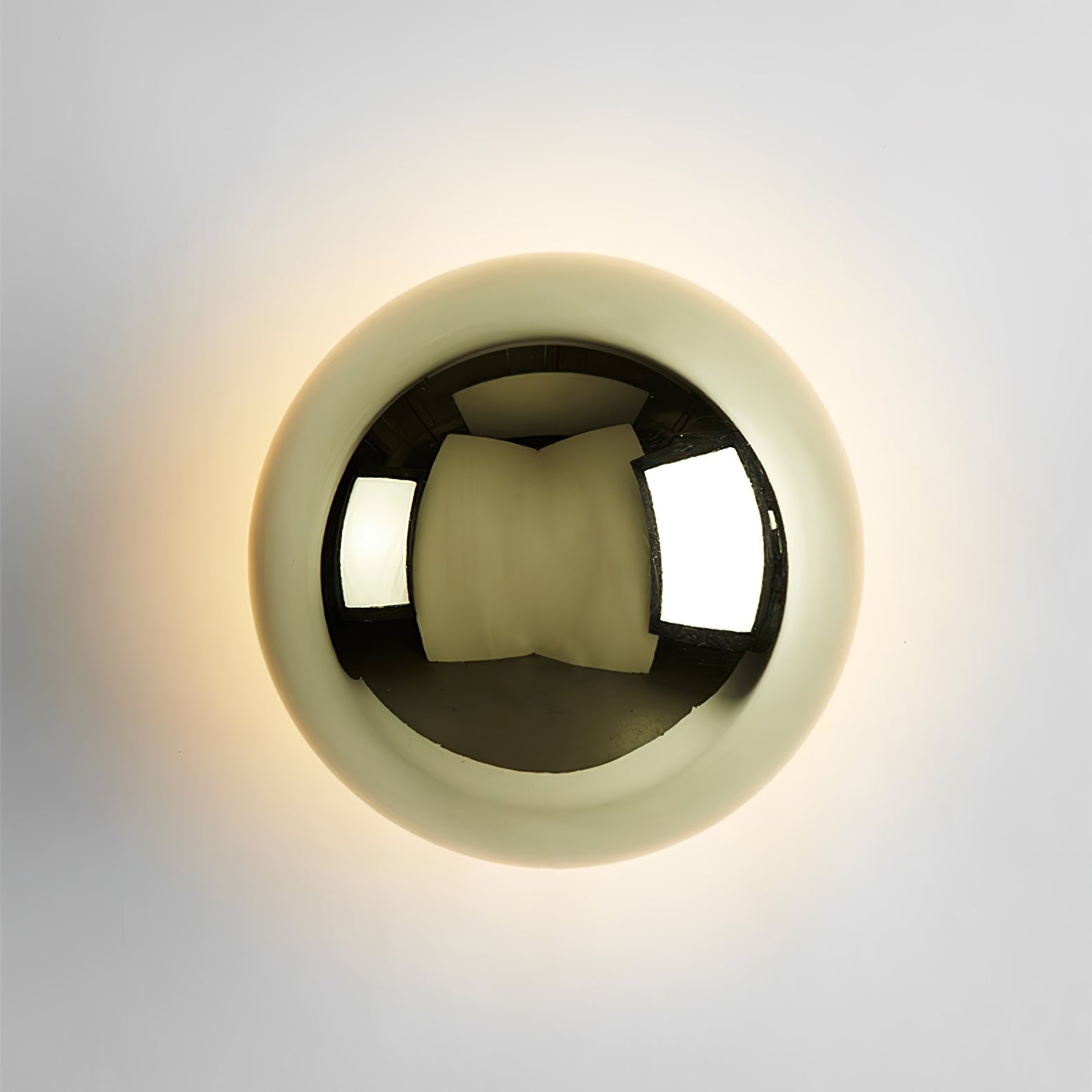 Aurum Sphere Væglampe, Spejlpoleret Metal, Integreret LED
