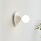 Eclipta wall sconce shown in profile against a plain wall