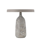 Grey marble Clérachic table lamp with a taupe disc shade, shown on a plain white background in a studio product shot.