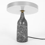 Grey marble Clérachic table lamp, disc shade level, a nearly identical tall studio crop with a wider frame.