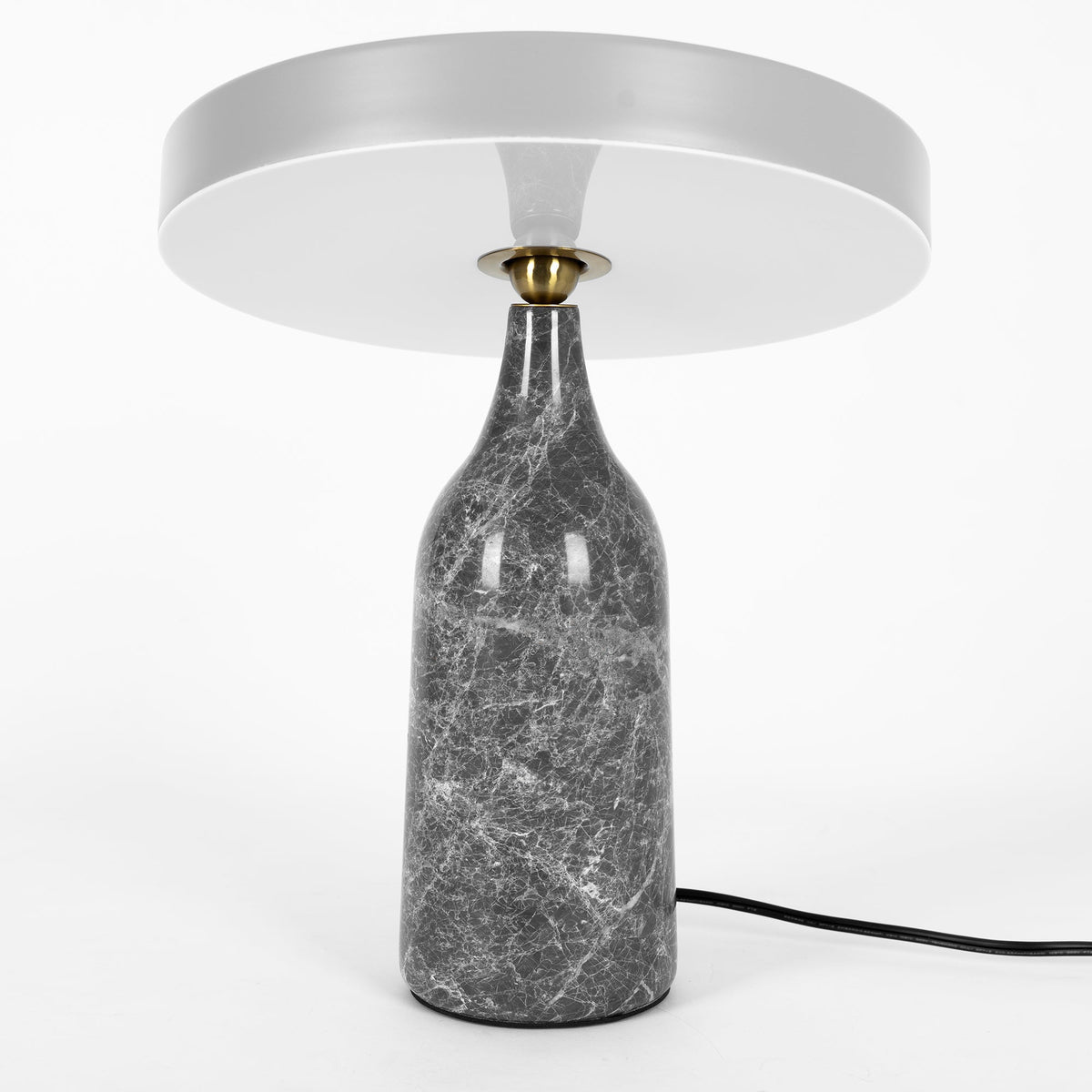 Grey marble Clérachic table lamp, disc shade level, a nearly identical tall studio crop with a wider frame.