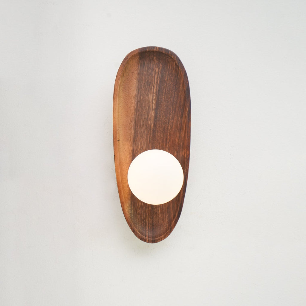 Walnut wood wall lamp dimension reference diagram