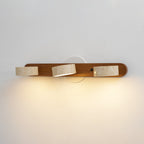 Travertine Duo Wall Light, Natural Stone Shades, Wood Frame, LED 3000K