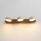 Travertine Duo Wall Light, Natural Stone Shades, Wood Frame, LED 3000K
