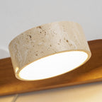 Travertine Duo Wall Light, Natural Stone Shades, Wood Frame, LED 3000K
