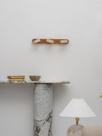 Travertine Duo Wall Light, Natural Stone Shades, Wood Frame, LED 3000K