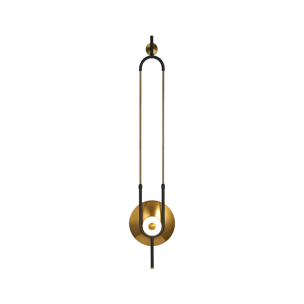 This Clérachic wall sconce is isolated on white, cropped close so its gold loop and lit base fill the frame.