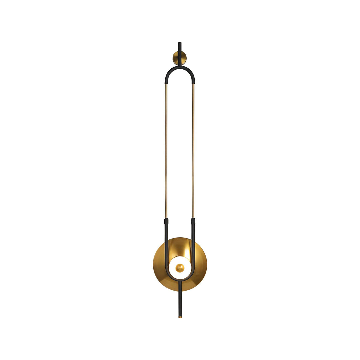 This Clérachic wall sconce is isolated on white, cropped close so its gold loop and lit base fill the frame.