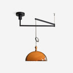Maribel Adjustable Pendant Light, Industrial Acrylic Shade, Swing Arm