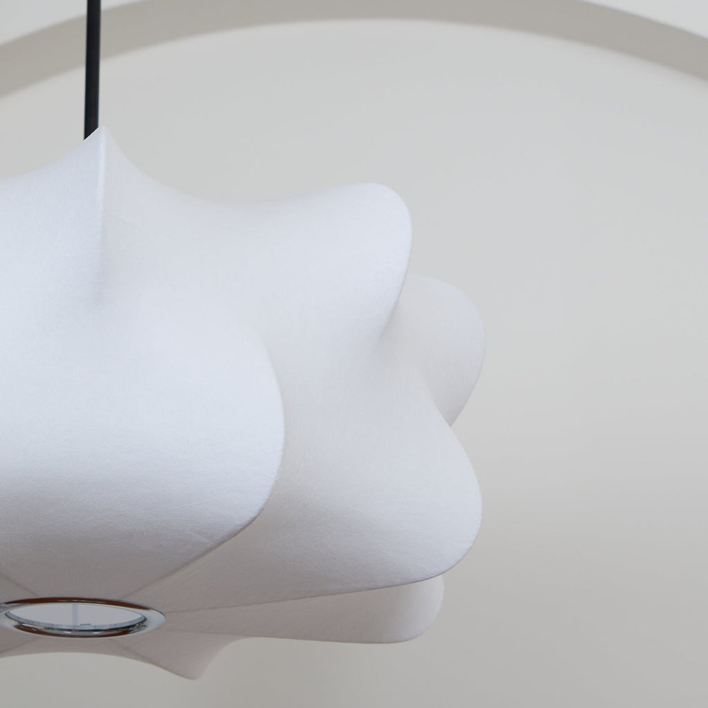 Elysia pendant light with its cloud-like form lit softly