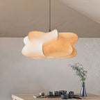 Detail of the soft silk strands forming the Elysia pendant shade