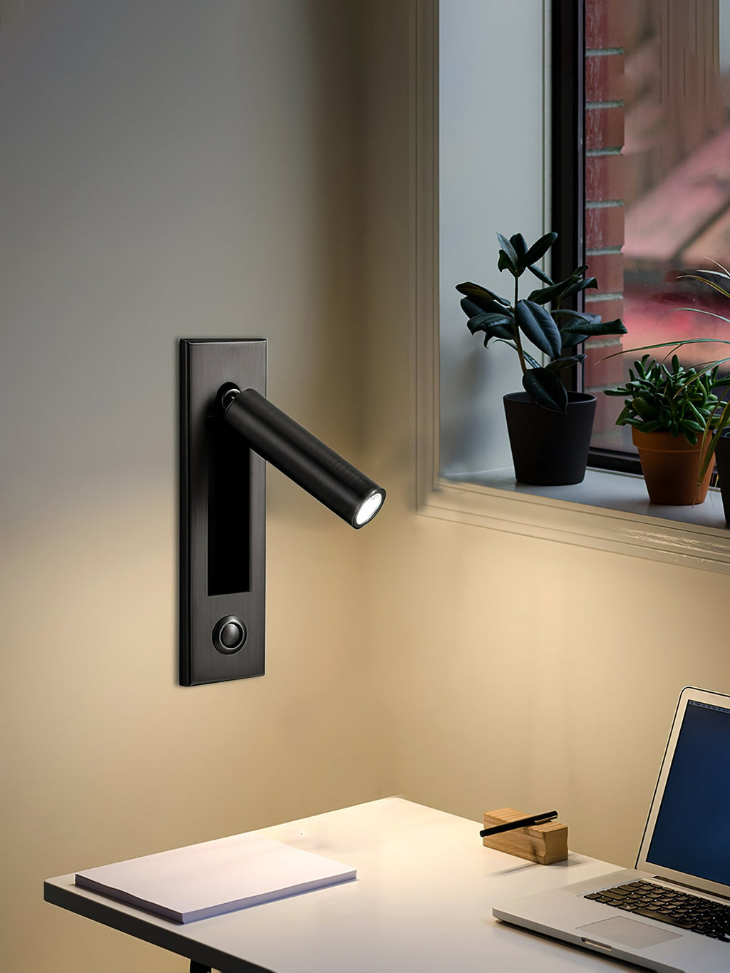 Indbygget væglampe til sengebord, foldbar læselampe, LED 3000K, dæmpbar