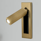 Recessed reading wall light mounted flush in a modern bedroom wall