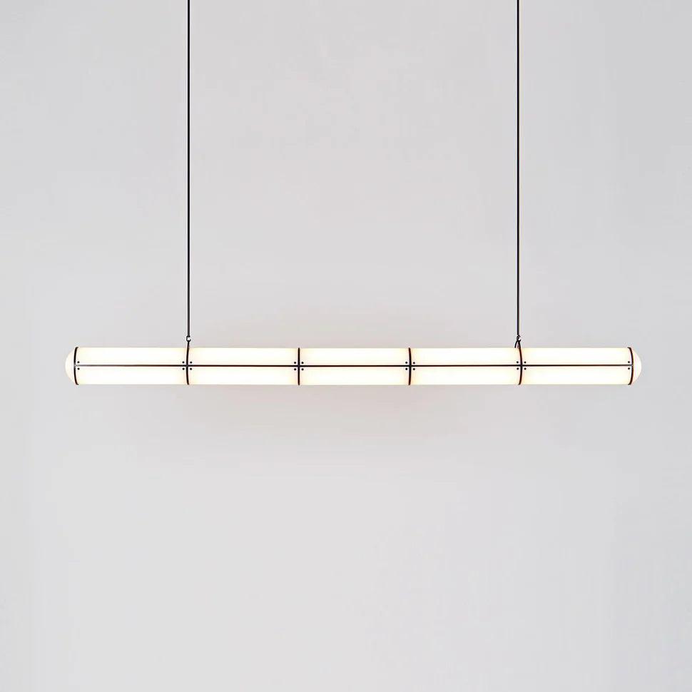 Linear pendant light close-up of the cylindrical section and LED