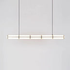 Linear pendant light close-up of the cylindrical section and LED