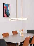 Linear pendant light close-up of the LED bar and finish