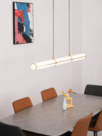 Linear pendant light detail of the canopy and rod