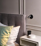 Recessed metal wall sconce shown from the front