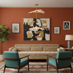 Side profile of the Envolee Double Biscuit pendant showing its sculptural double-shade silhouette