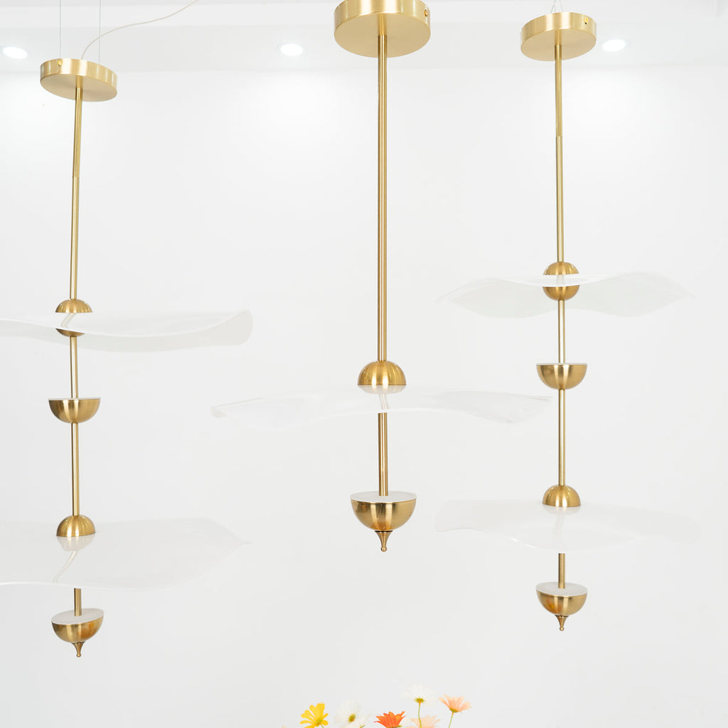 Lifestyle view of the Envolee Double Biscuit pendant light styled in a contemporary home