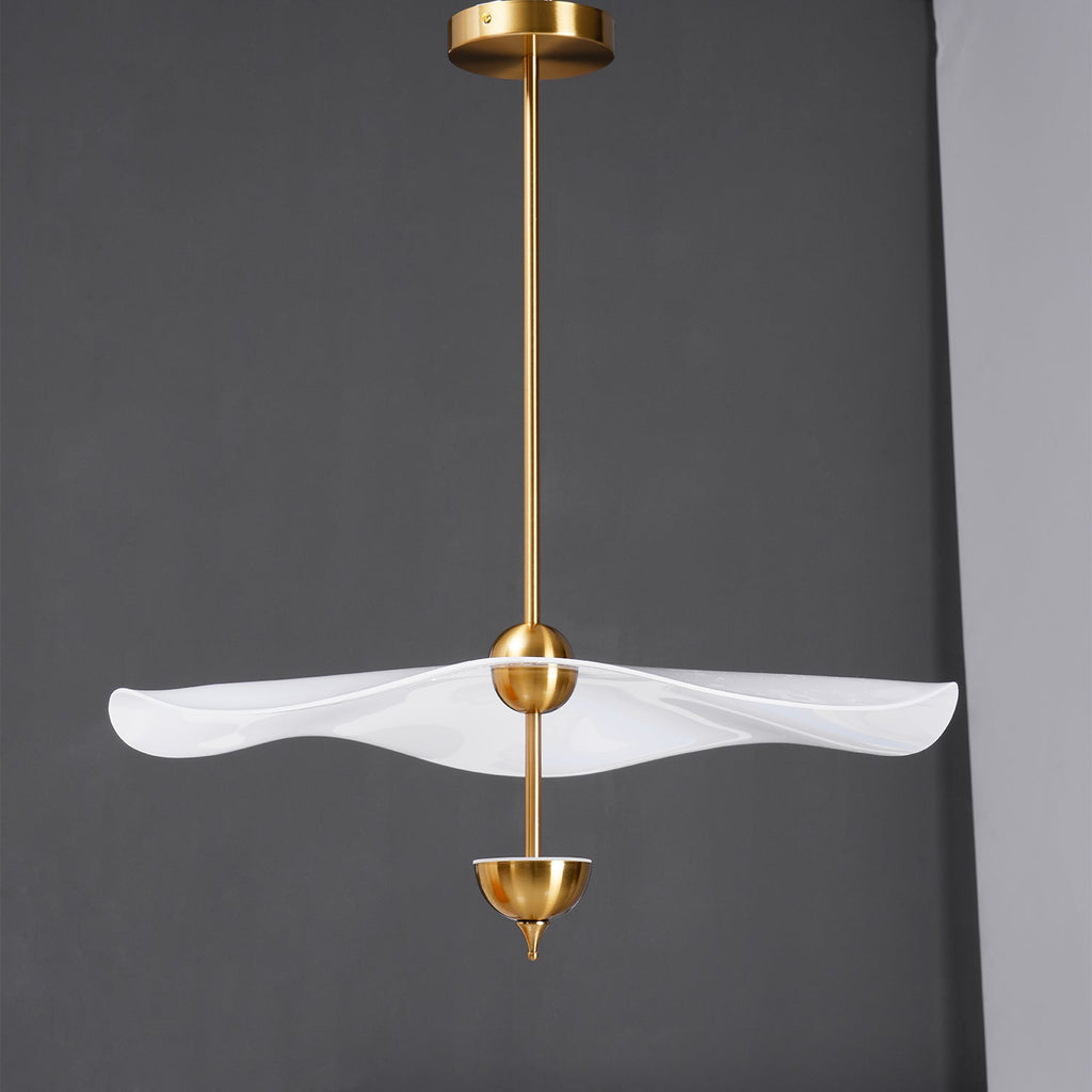 Envolee Double Biscuit pendant light casting soft warm light in a modern room