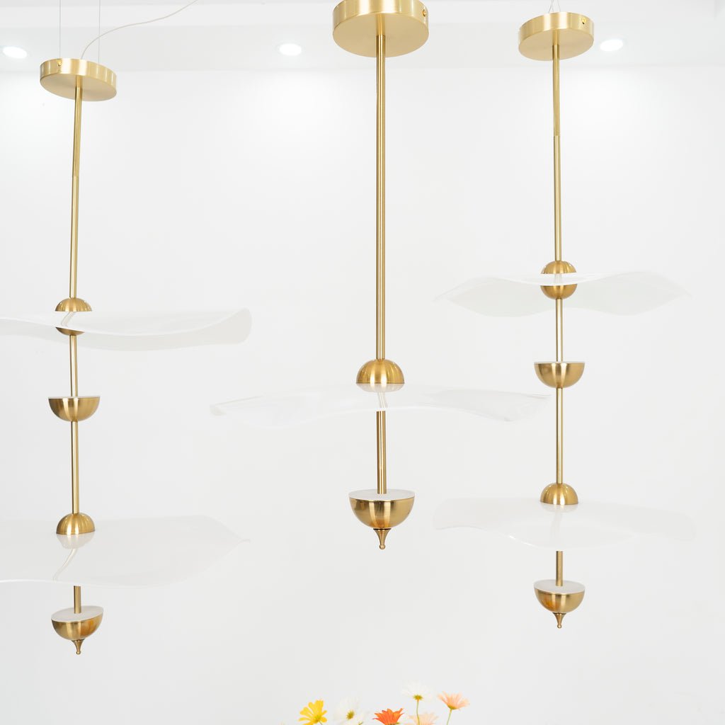 Lifestyle view of the Envolee Double Biscuit pendant light styled in a contemporary home