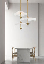 Envolee Double Biscuit pendant light casting soft warm light in a modern room