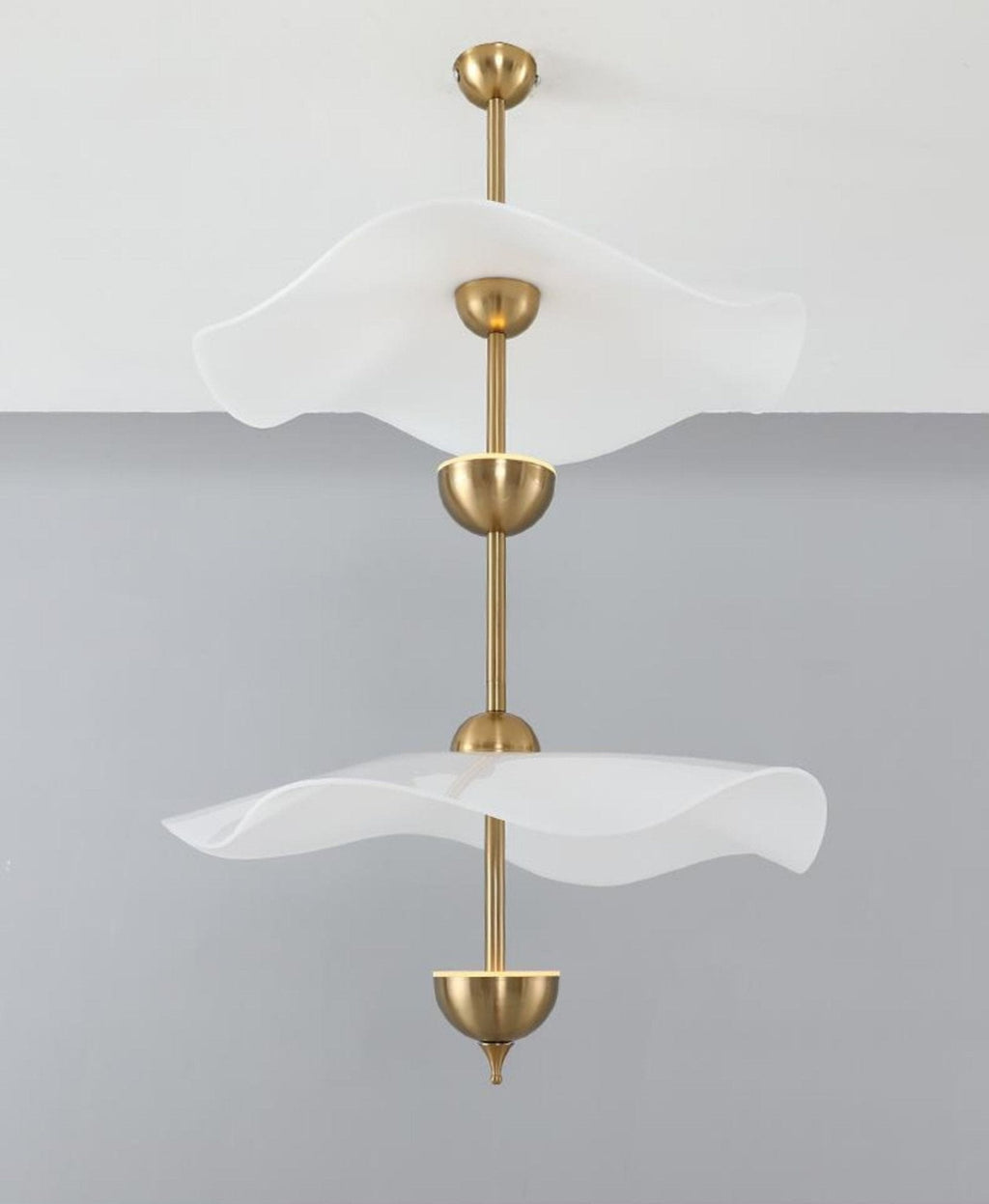 Lifestyle view of the Envolee Double Biscuit pendant light styled in a contemporary home