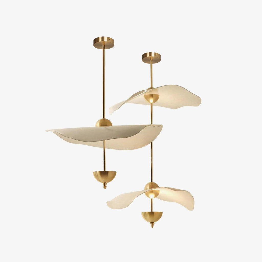 Envolee Double Biscuit pendant light casting soft warm light in a modern room